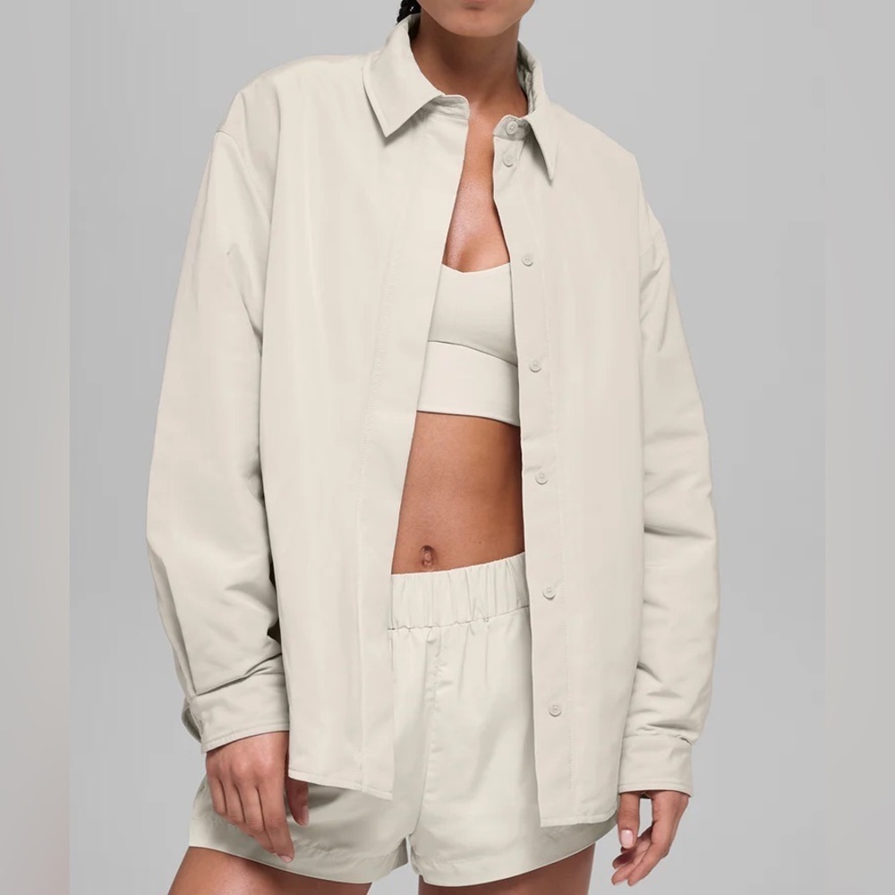 NWT ALO Yoga Socialite Shacket- Bone/ Size X-Small